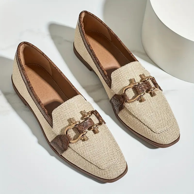 Women's Golden Buckle Loafers