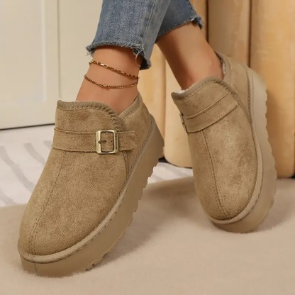 Women's Buckle Strap Winter Boots