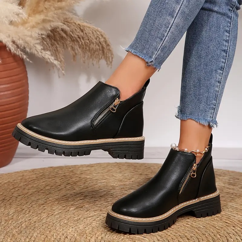 Women's Zipper Closure Ankle Boots