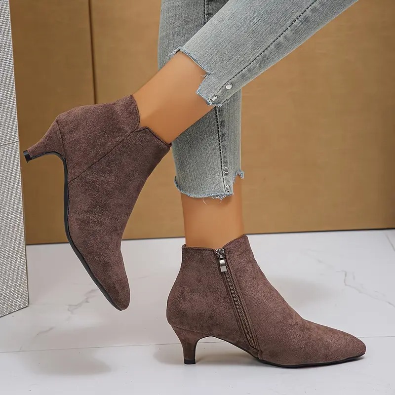 Women's Cute Small Kitten Heel Ankle Boots