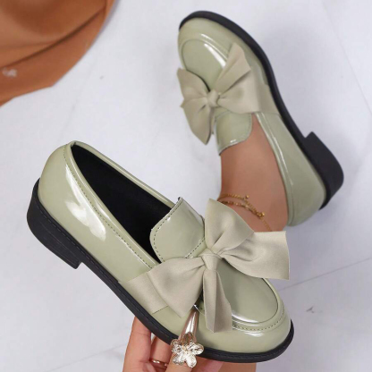 Women's Bow Round Toe Slip-On Loafers