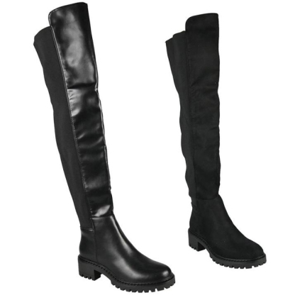 Over The Knee Zip Lyrca Boots