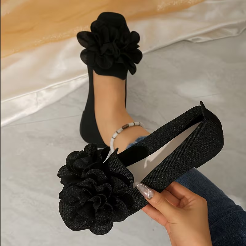 Women's Floral Mary Jane Flat Heels