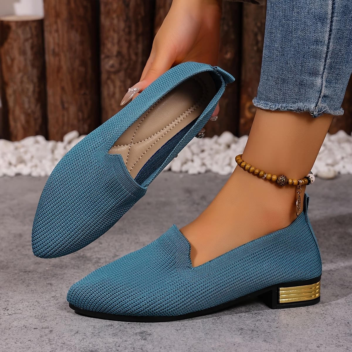 Women's Breathable Knit Slip-On Loafers