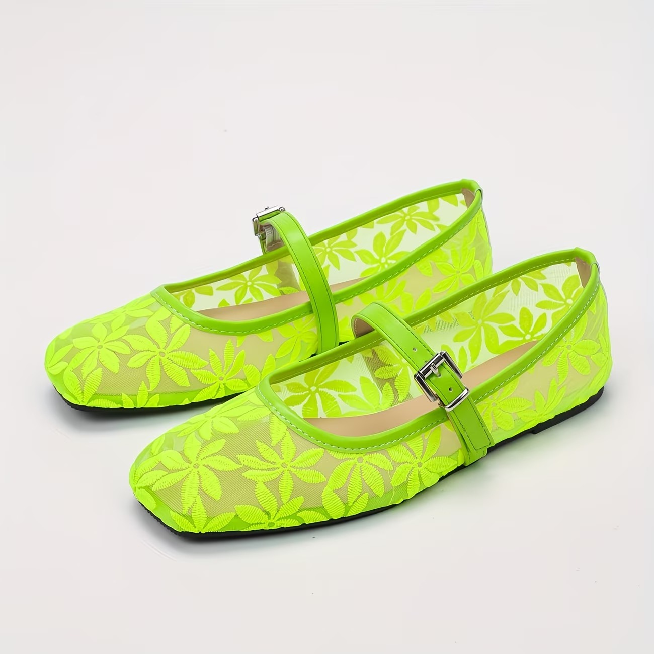 Women's Mesh Square Toe Flats