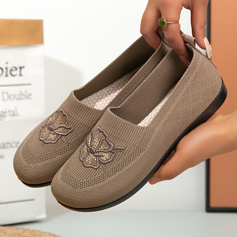 Women's Flying Mesh Floral Mom Shoes