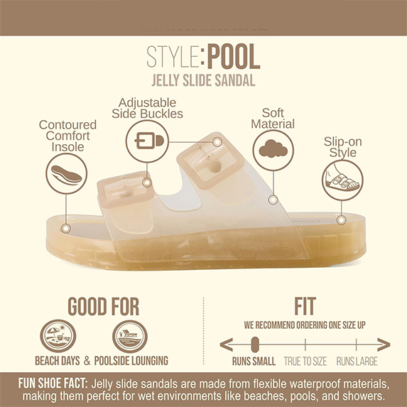 Women's Waterproof Double Buckle Slides