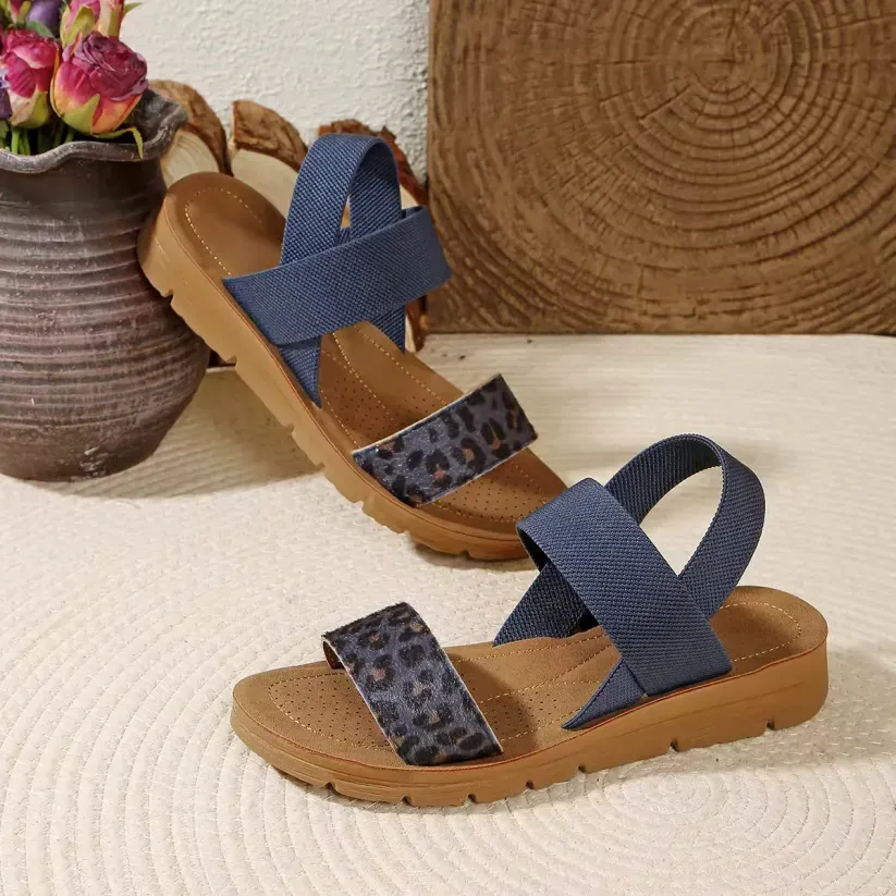 Women’s Elasticated Wedge-Heeled Casual Sandals