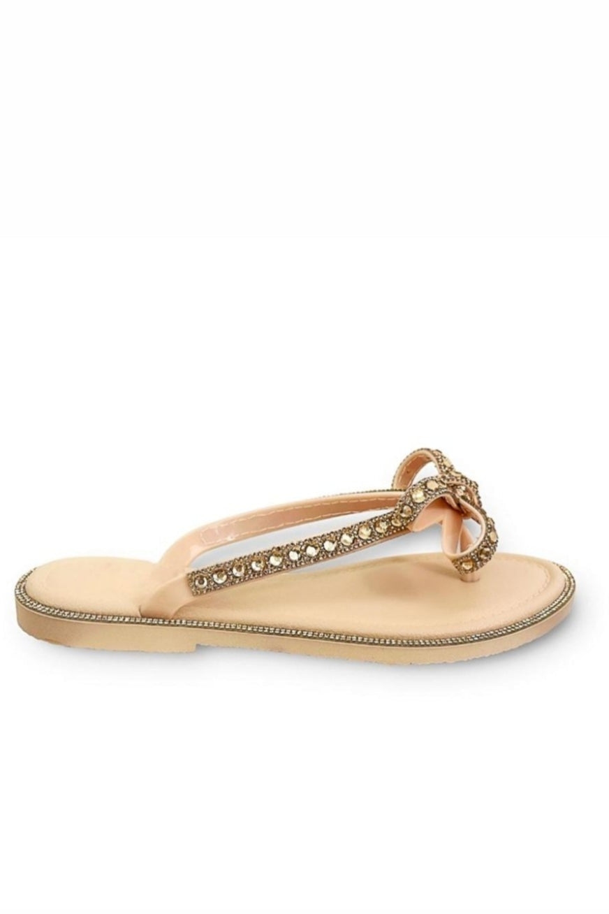 Women's Crystal Glamour Bow Flip-Flops