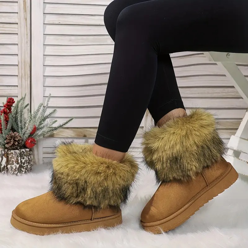 Thick Fur Trim Winter Snow Boots