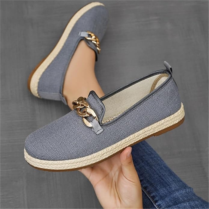 Chain Pattern Thick Sole Loafers