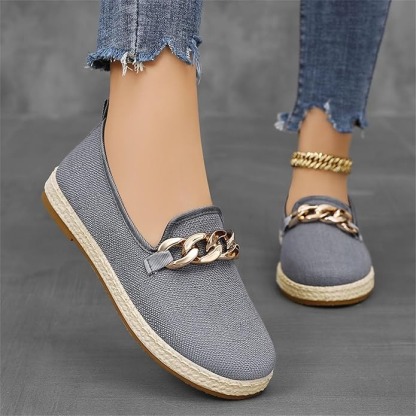 Chain Pattern Thick Sole Loafers