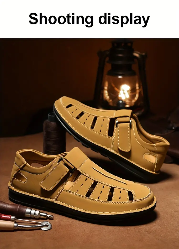 mens solid colour breathable sandals comfy non slip durable rubber sole beach water shoes for mens outdoor activities summer men s shoes details 6