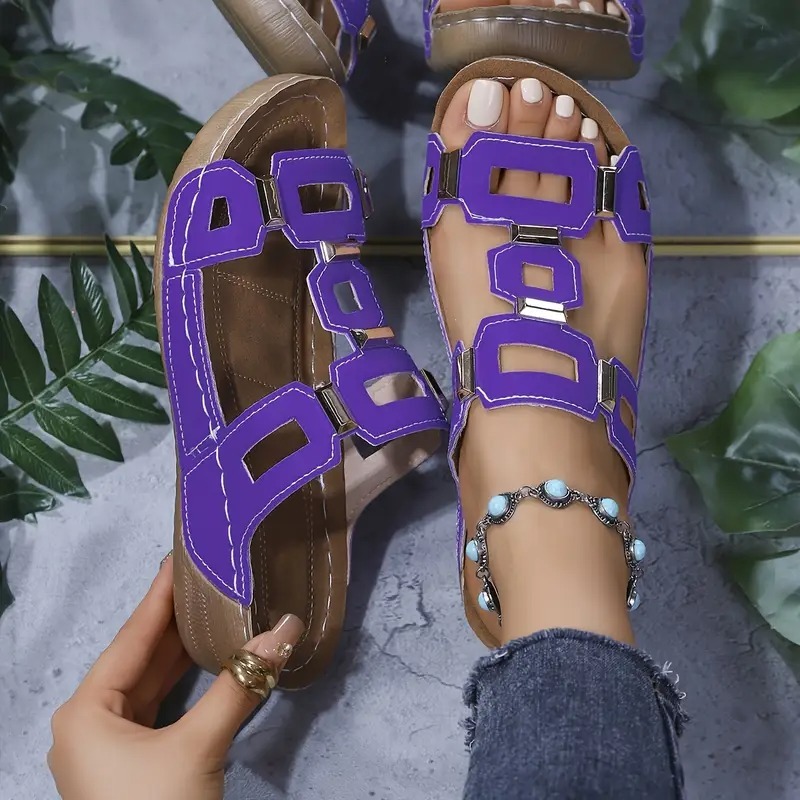 Women's T-Strap Platform Wedge Heel Sandals