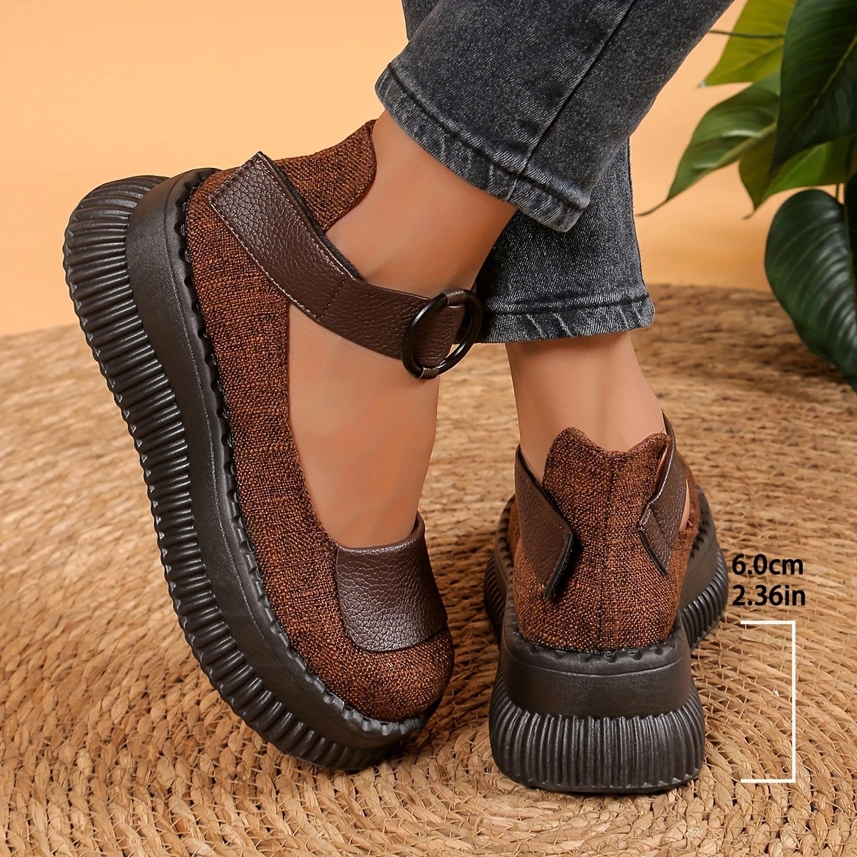 Retro Style Leather Wedge Loafers