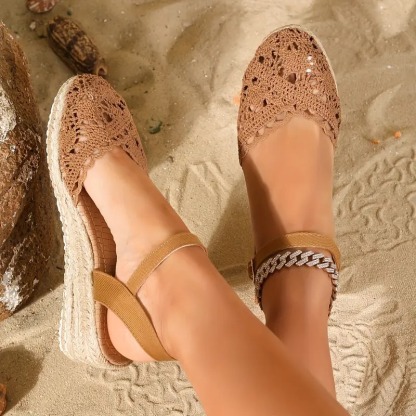 Stylish Breathable Mesh Chunky Heel Sandals