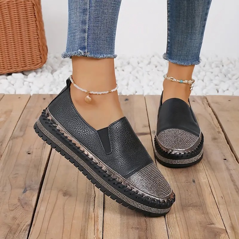 Stylish Sequins Platform Loafers