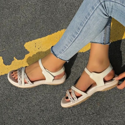 Women's Stylish Open-Toe Flat Slide Sandals