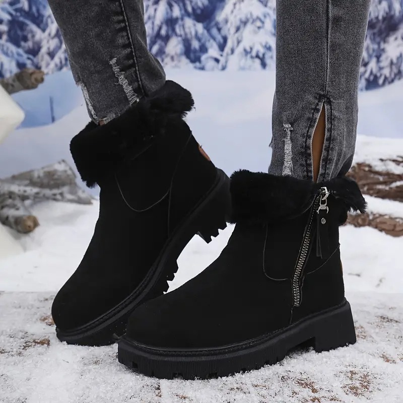 Winter Fur Integrated Short Boots