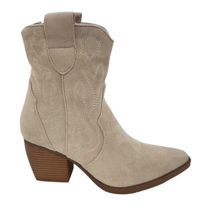 Women's Faux Suede Mid Calf Cowboy Boots