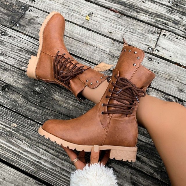 Women's Mid Calf Boots Vintage Ankle Boots