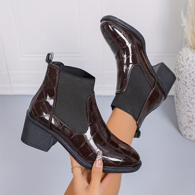 Women's Glossy Cover Ankle Boots