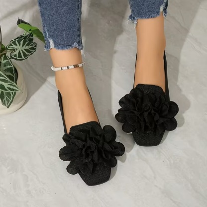 Women's Floral Mary Jane Flat Heels