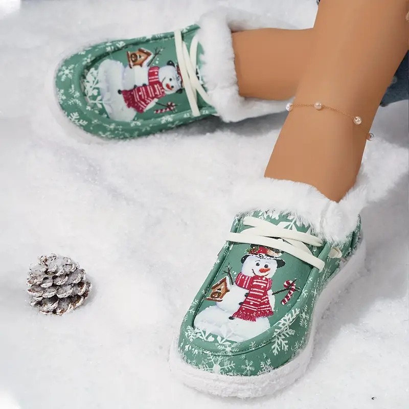 Christmas Snowman Thickened Warm Loafer