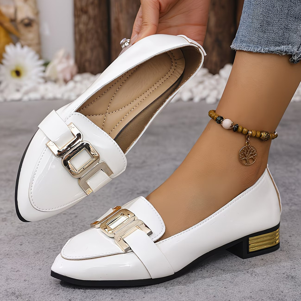 Women's Buckle Candy-Colored Loafers