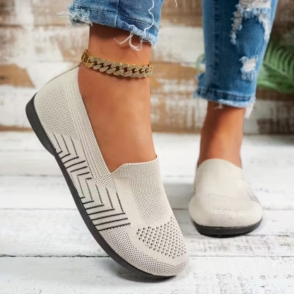 Women's Striped Mesh Flats