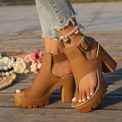 Women's Buckle Ultra-High Heel Sandals