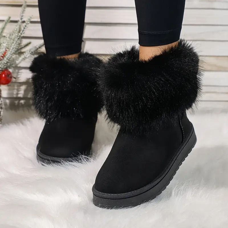 Thick Fur Trim Winter Snow Boots