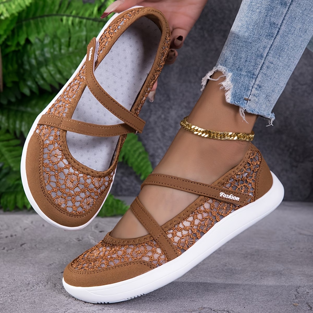 Women's Hollow Lace Floral Sandals