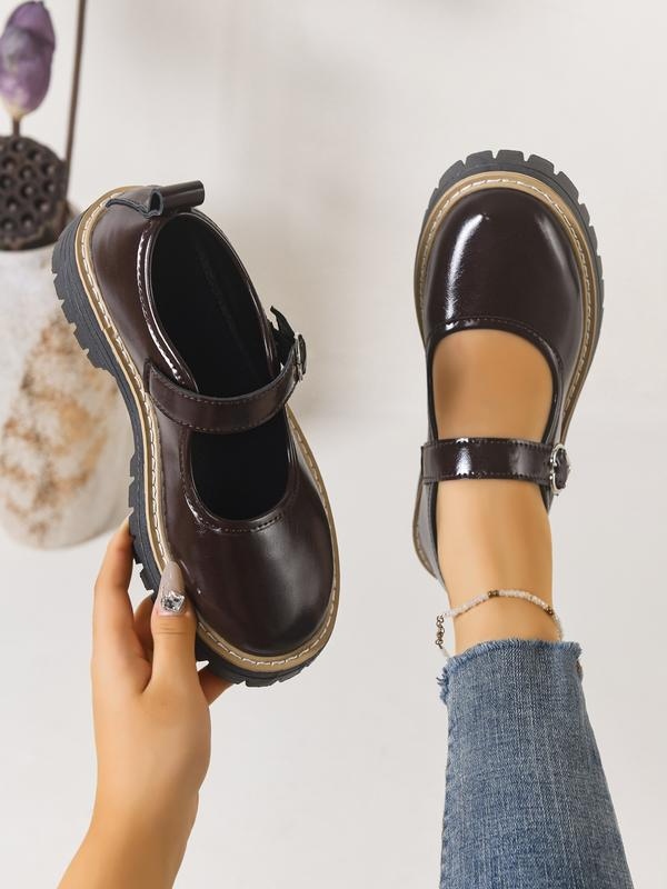 Women's Thick Sole Mary Jane Loafers