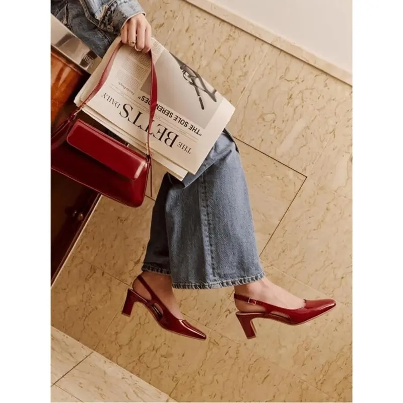 Women's Slingback Chunky Low Heels