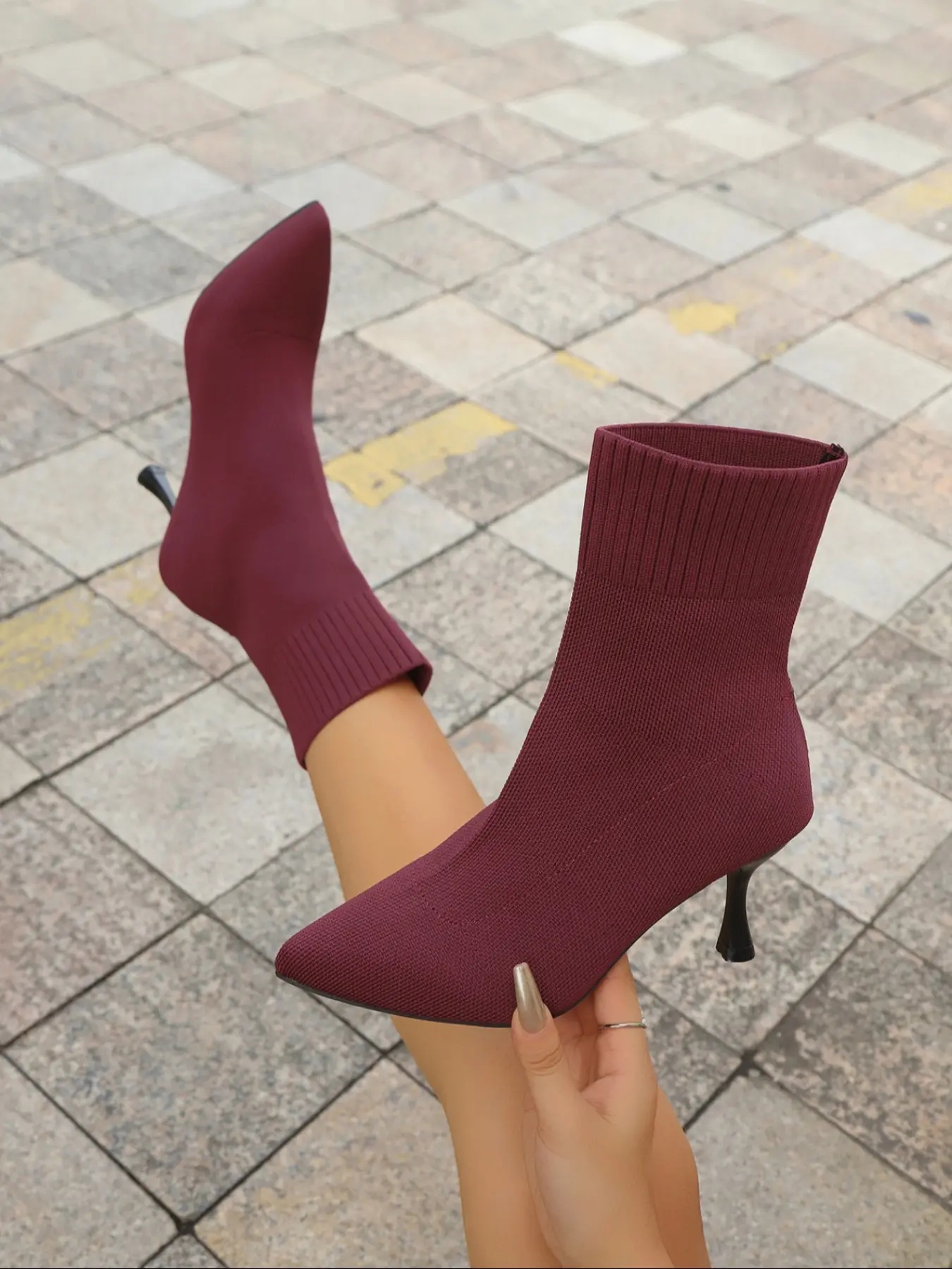 Women's Stretch-knit Sock Boots