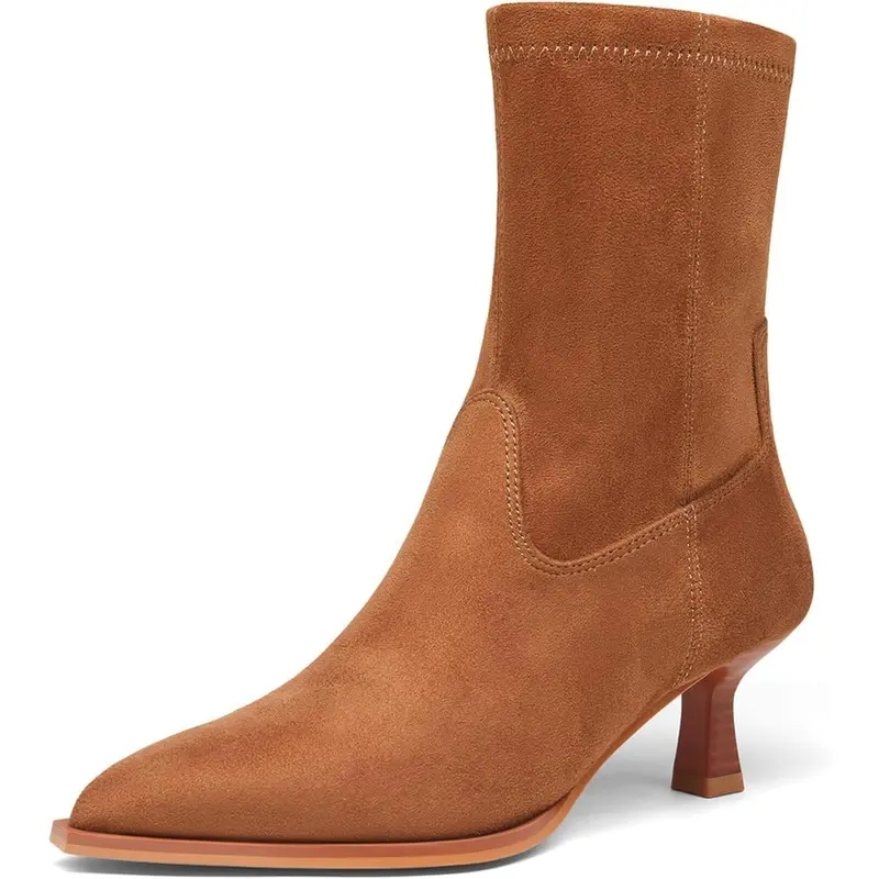 Women's Stacked Kitten Ankle Boots