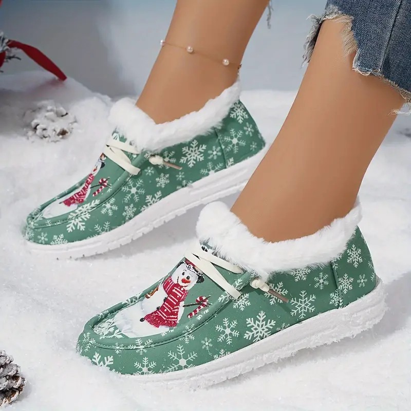 Christmas Snowman Thickened Warm Loafer