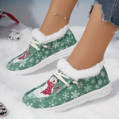 Christmas Snowman Thickened Warm Loafer