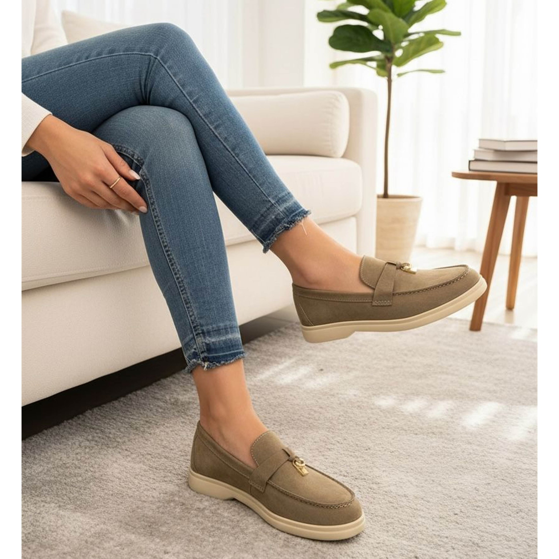 Faux Suede Tassel loafers