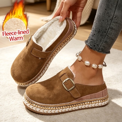 Women's Synthetic Velvet Upper Wedge Sandals