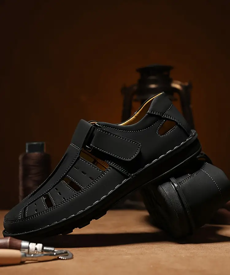 mens solid colour breathable sandals comfy non slip durable rubber sole beach water shoes for mens outdoor activities summer men s shoes details 10