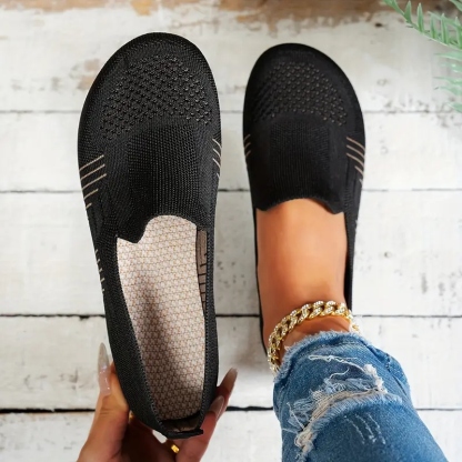 Women's Striped Mesh Flats