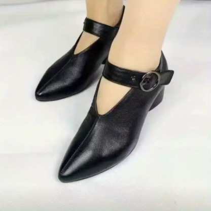 Leather Solid Color Versatile Sexy High Heels