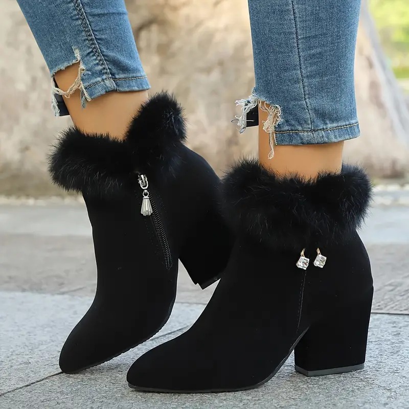Flannel Ankle Boots for Women