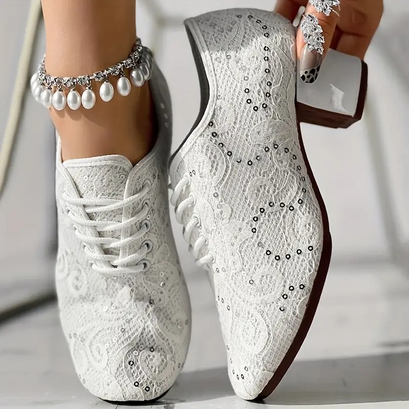 Closed Toe Lace-Up Latin Dance Heels