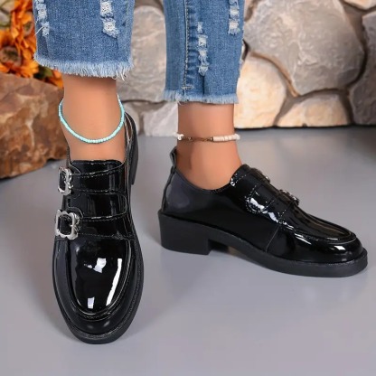 Women's Versatile Slip-On Thick Heel Loafers