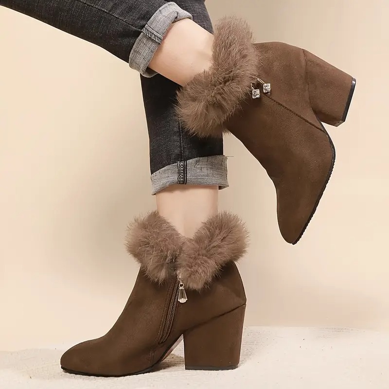 Flannel Ankle Boots for Women