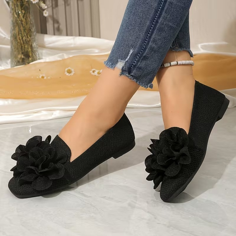 Women's Floral Mary Jane Flat Heels