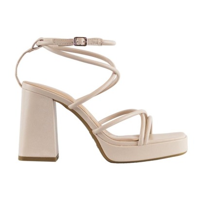 Square Toe Ankle Strap Block Heels